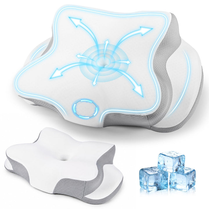 Orthopädische Kissen, Ergonomisches Kopfkissen, aus hochwertigem Memory Foam, mit Atmungsaktivem, Ab