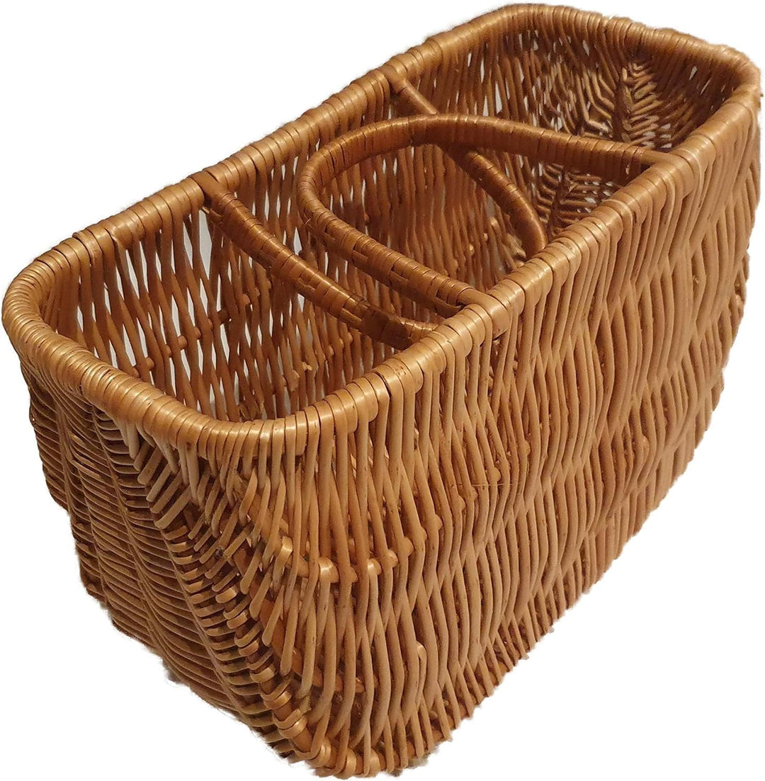 Einkaustasche aus Weide Braun 40x20x37 cm Picknikkorb Weidenkorb Autokorb Geflochten