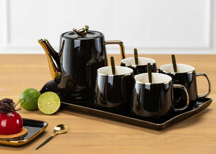 HowHomely Kaffeeservice Porzellan Teeservice 10 Stück - Tee Services Set Kaffeegeschirr für 4 Person
