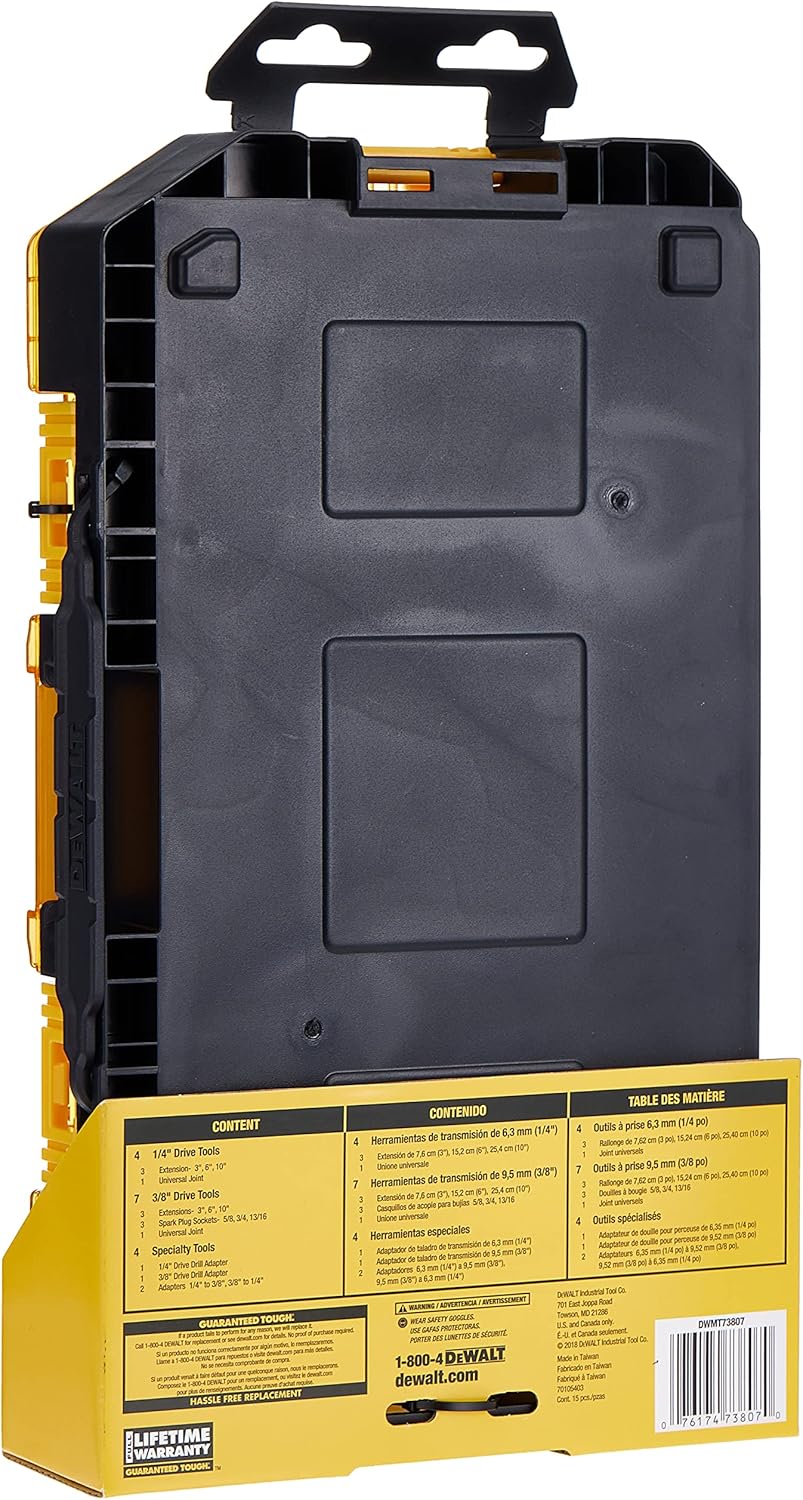 Stanley Tools DWMT73807 Robuster Steckschlüsselsatz, 15-teilig, 3/8 Zoll und 1/4 Zoll Antrieb
