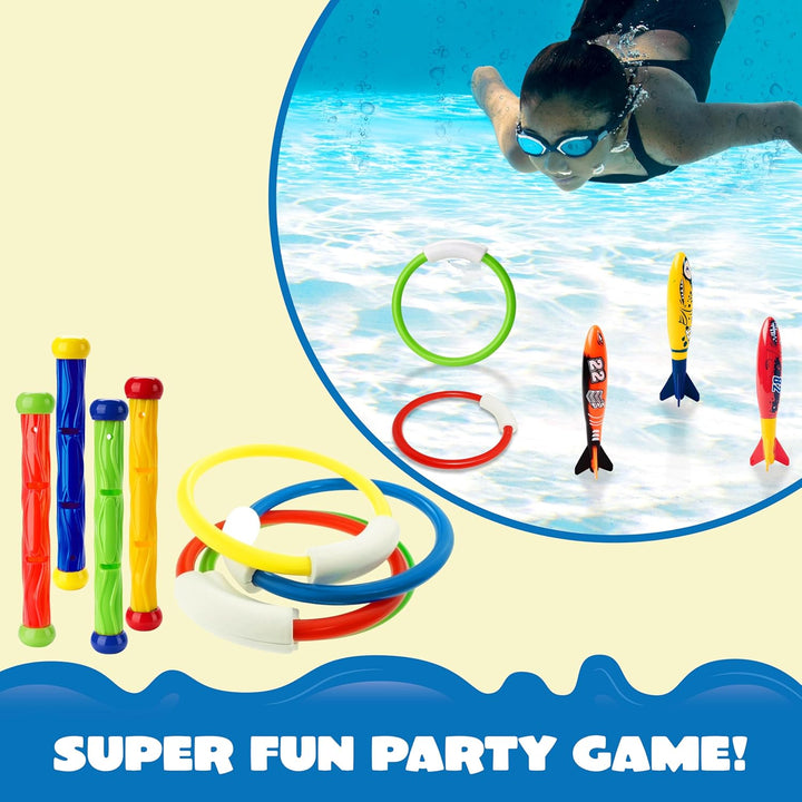 JOYIN 18 Stücke Tauchspielzeug Unterwasser Tauchen Diving Set, Tauchen Spielzeug für Kinder, Schwimm