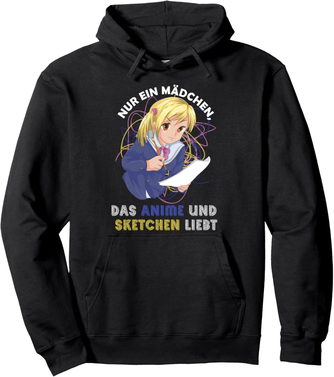 Japanischer Manga Sketchen Zeichnen Japan Anime Mädchen Pullover Hoodie