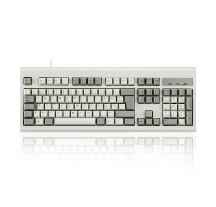 Perixx PERIBOARD-106M, USB-Kabelgebundene Tastatur in Vollformat mit ergonomischen Design, Retro/Vin