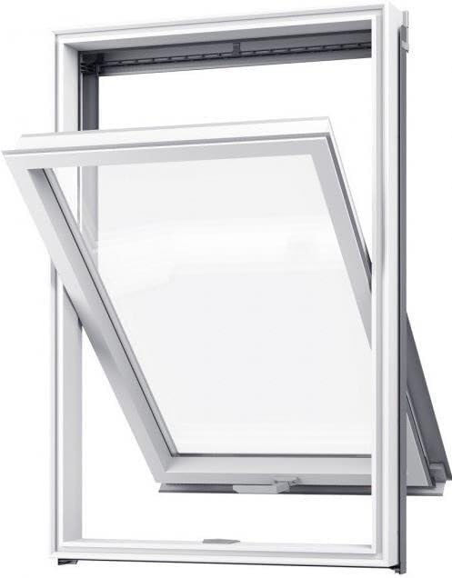 BAUBAY 55x78 cm Dachfenster aus Kunststoff | Fenster mit 2-fach Verglasung | Schrägfenster | inkl. E