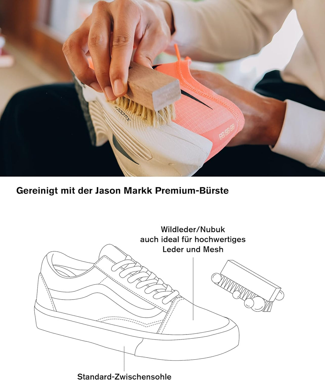 Jason Markk Care Kit,207ml gebrauchsfertiger Sneaker- & Schuhreiniger,59ml Repel Imprägnierspray,Pre
