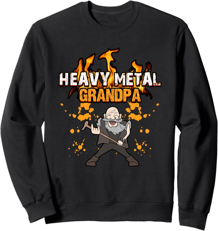 Metal Opa Grossvater Metaller Rocker Pommesgabel Grandpa Rock Sweatshirt