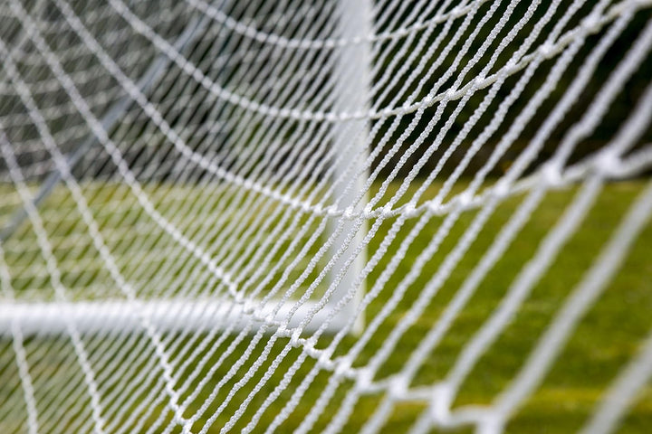 Fussballnetz Clubs 7.32 x 2.44 x 0.8 x 1.5 m - 4mm - Extrem robust - Weiss