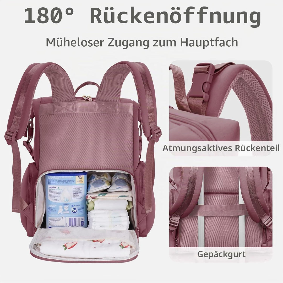 CEI-CEI Neopren Wickelrucksack Grosse Wickeltasche für Neugeborene, wasserdichter Reise-Rucksack für