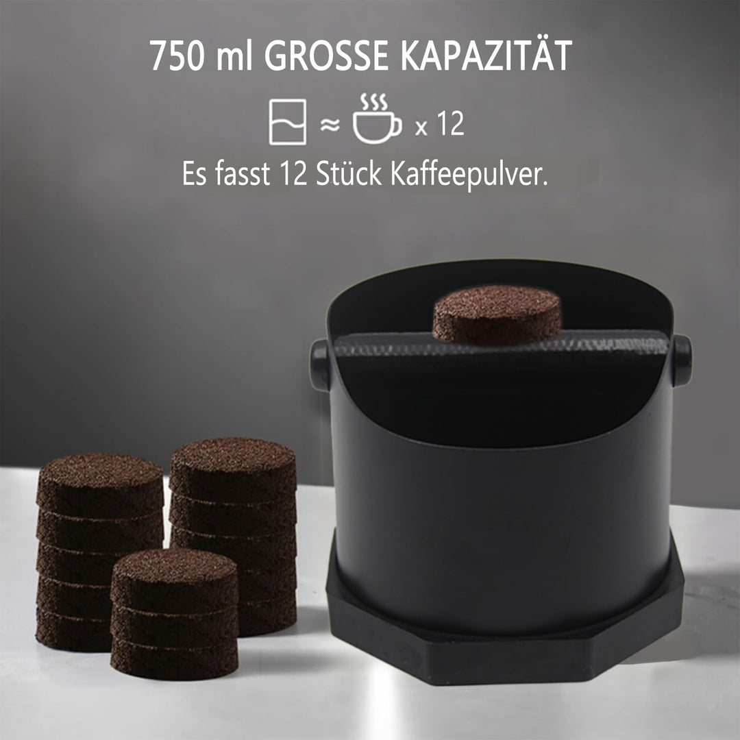 Abklopfbehälter Siebträger,Knock Box mit Abnehmbarer Abklopfskeule Espresso Klopfbox Barista Stil mi
