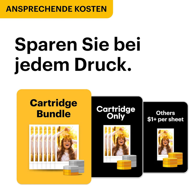 KODAK Mini 2 ERA 4PASS Mobiler Fotodrucker (5,3x8,6cm) (Gelb, Fotodrucker + 8 Blatts) Mini 2 Fotodru