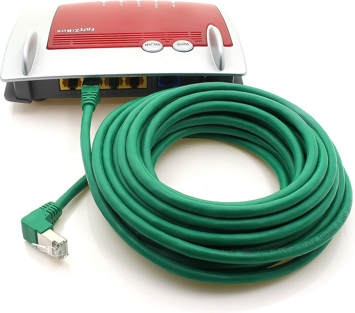 1aTTack.de 366229 Cat.6 Netzwerkkabel Winkel 90 Grad 5m - grün - 10 Stück - Cat6 Patchkabel (SFTP PI