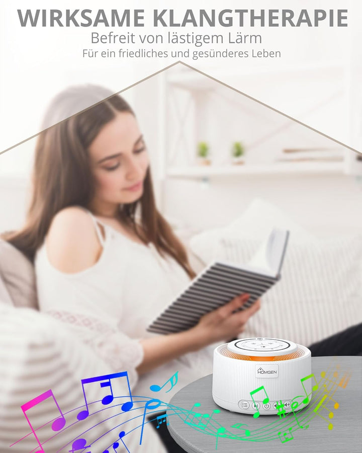 HOMGEN White Noise Machine Weisses Rauschen Maschine Einschlafhilfe Baby Erwachsene 30 Klänge &amp; 30 S