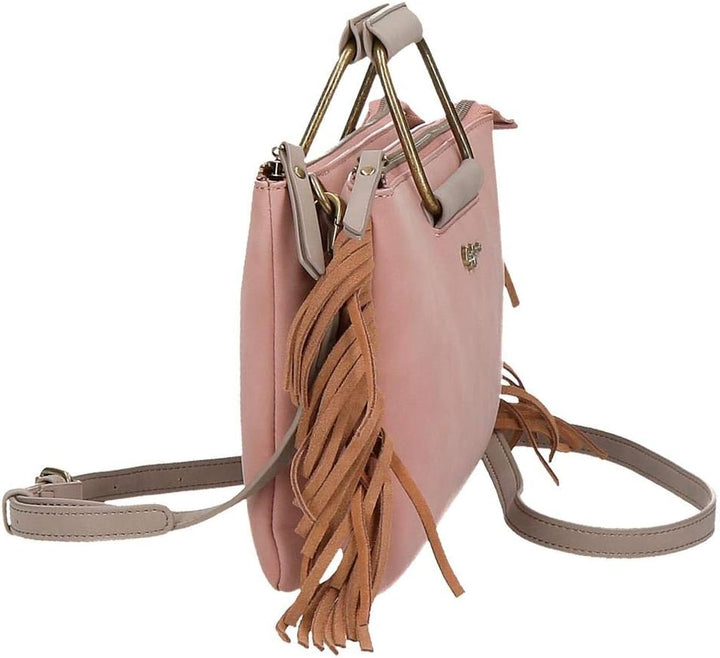 Pepe Jeans Fringe Brieftasche Handtasche Rosa 25X17 cms Synthetisches Leder Umhängetasche Nude, Umhä
