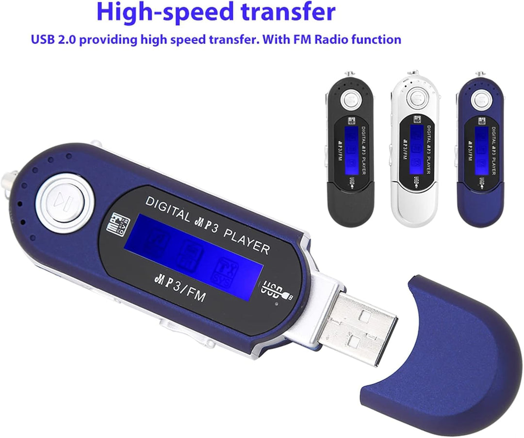 Digitaler MP3 Player, Tragbarer MP3-USB-Player mit LCD-Bildschirm und 32 GB Micro SD, FM-Radio, Spra