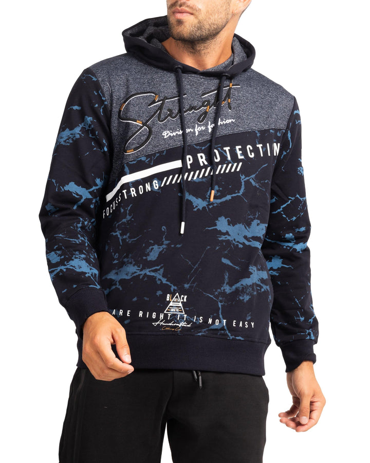 Subliminal Mode Herren-Kapuzen-Sweatshirt, langärmlig, zweifarbig, mit Tasche, lässiger Stil, Basic,
