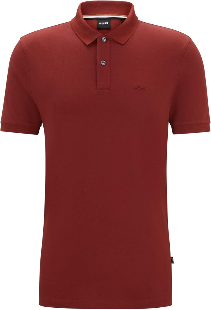 BOSS Herren Pallas Pallas Poloshirt aus Bio-Baumwolle mit Logo-Stickerei S Braun248, S Braun248
