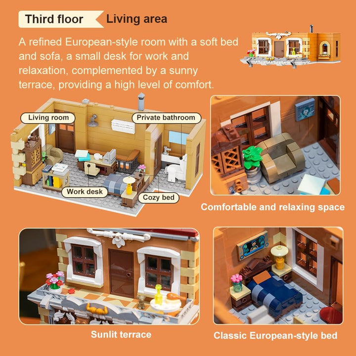 PANTASY European Bakery Building Kit-Landmark Construction Set for Adults &amp; Teens, Featuring a Baker