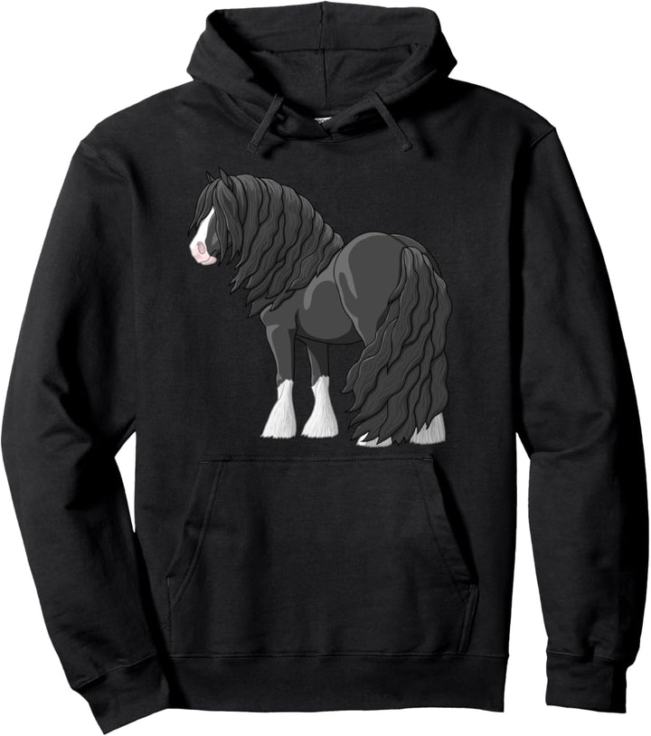 Hübsches schwarz-weiss Tinker Zugpferd Hemd Pullover Hoodie