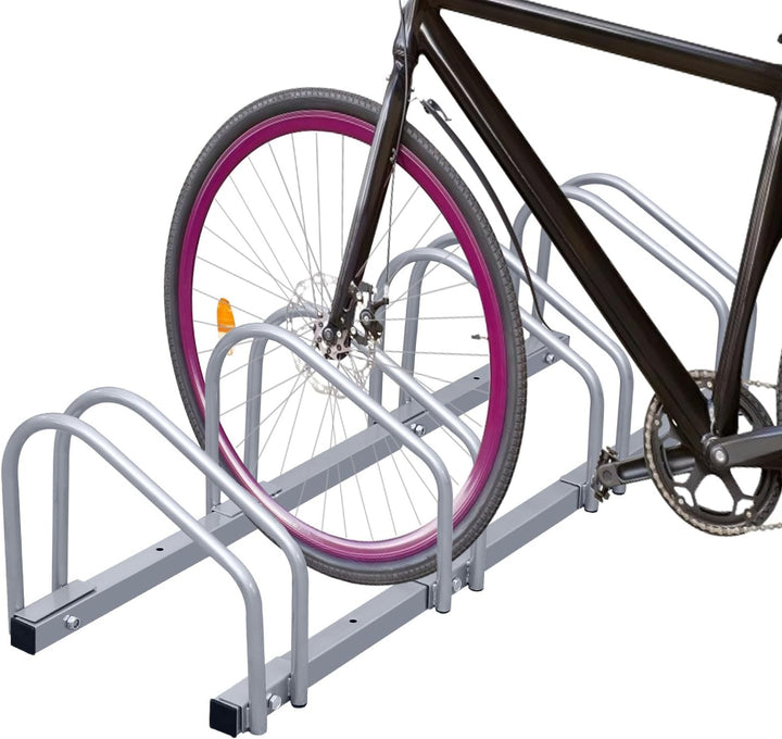 Fahrradständer Boden für 4 Fahrräder, 30cm Radabstand 35-55mm Reifenbreite rostfreier Stahl selbstsi