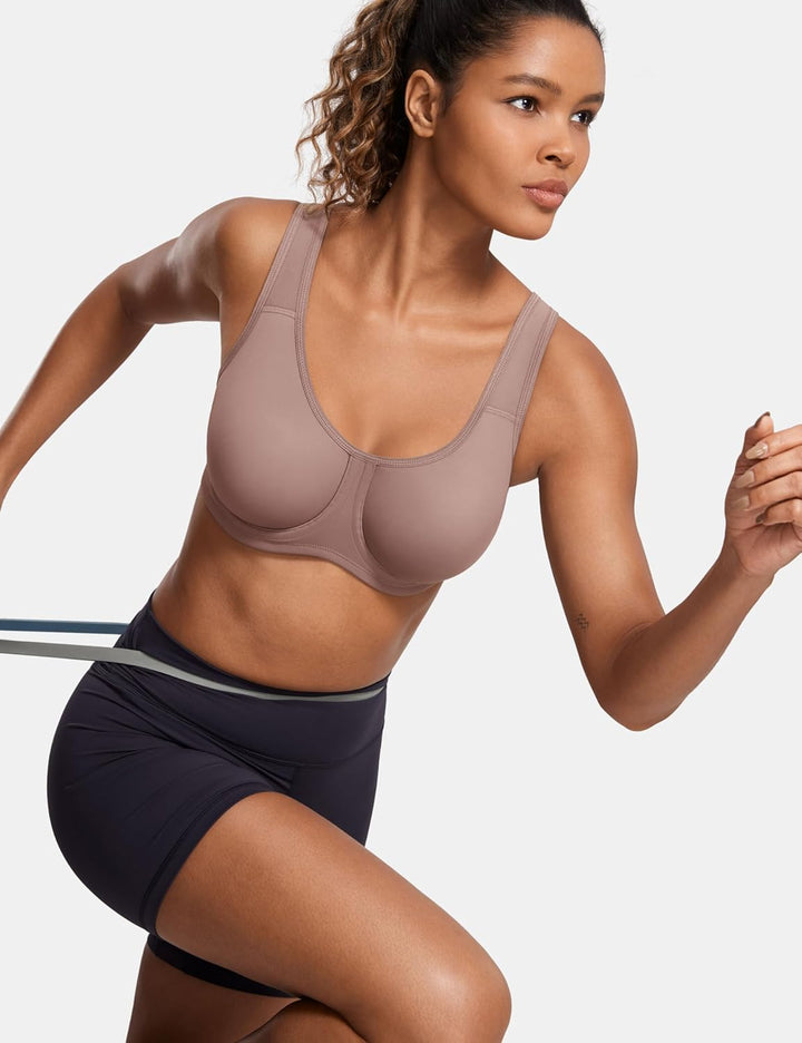 SYROKAN Damen Starker Halt Sports BH Grosse Brüste mit Bügel für Grosse Grössen | mit Bügel, Grosse