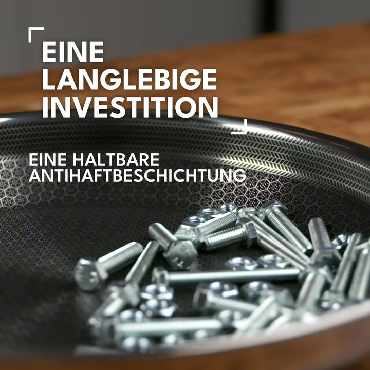 Kochtopf 20 cm, 2.8 l | Beschichteter Topf Induktion | Für Alle Herdarten | Kratzfeste Antihaft-Ober