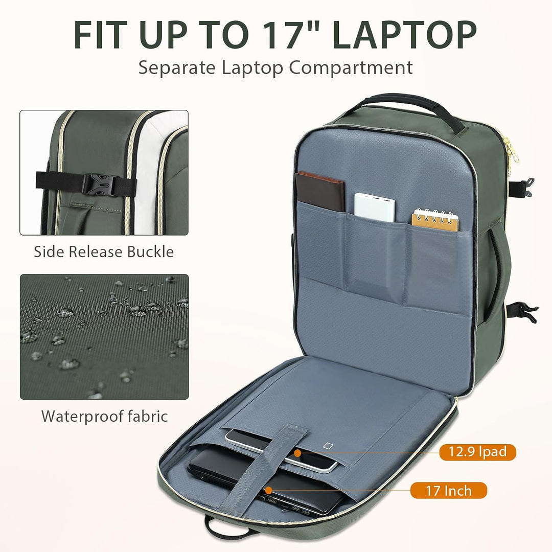KROSER Laptop Rucksack 17,3 Zoll Handgepäck Daypack wasserabweisende Multifunktions-Laptoptasche für