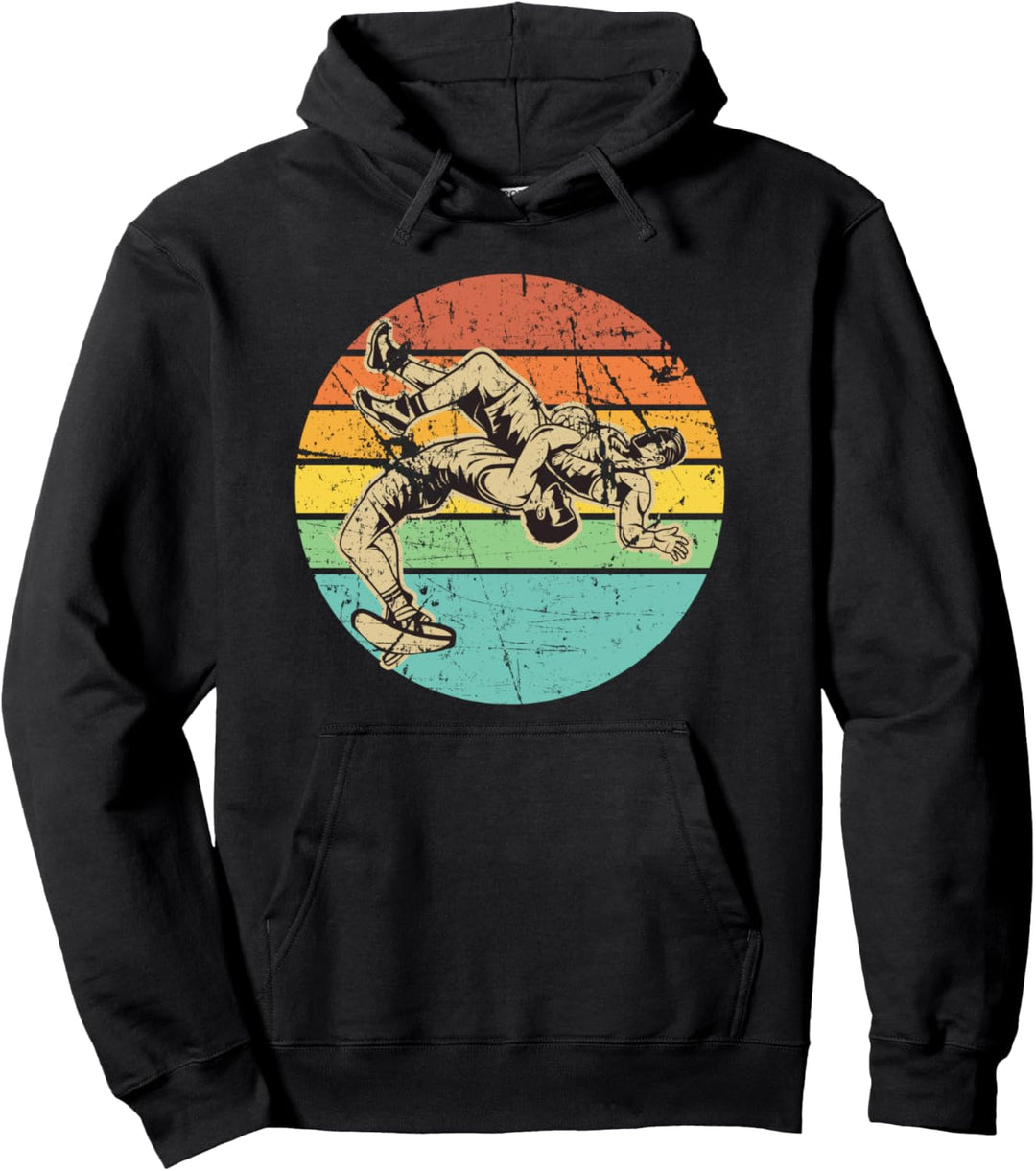 Vintage Wrestling Zwei Wrestler und Sun Pullover Hoodie