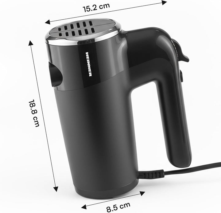HM-300BK Hand Mixer – 300W Power, 5 Speed Settings + Turbo Function, Stainless Steel Beaters &amp; Dough