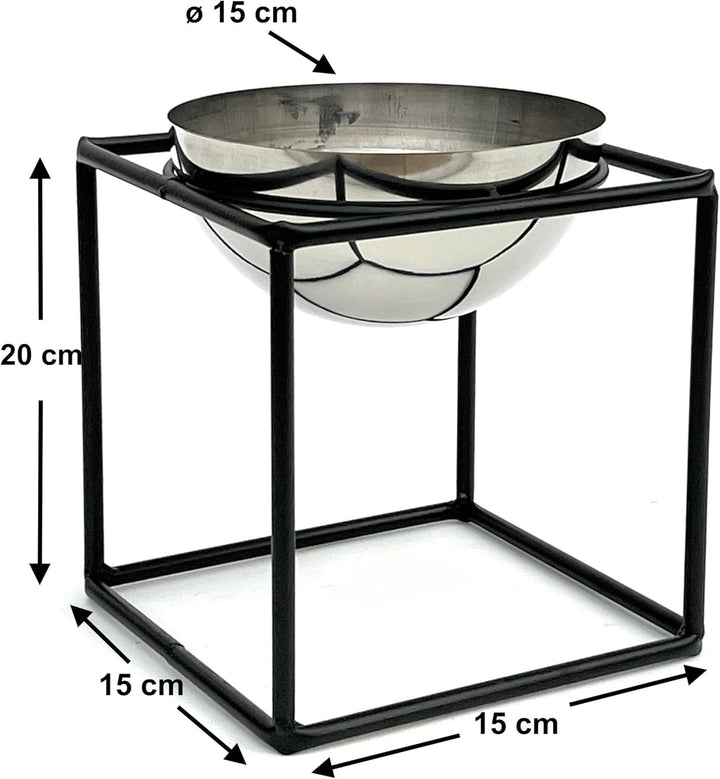 DanDiBo Blumenhocker Metall mit Topf Schwarz Silber 20-35 cm Blumenständer 96256 Blumensäule Modern