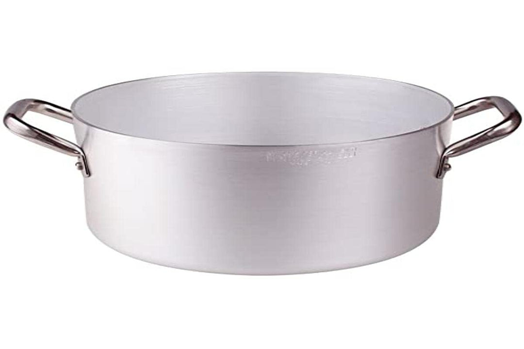 Pentole Agnelli Kasserolle aus Aluminium mit 2 Griffen, Edelstahl 26 cm, 26 cm