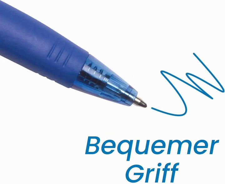 BIC BU3 Comfort Grip - Retractable Ball Pens - 4 Black, 3 Blue, 3 Red