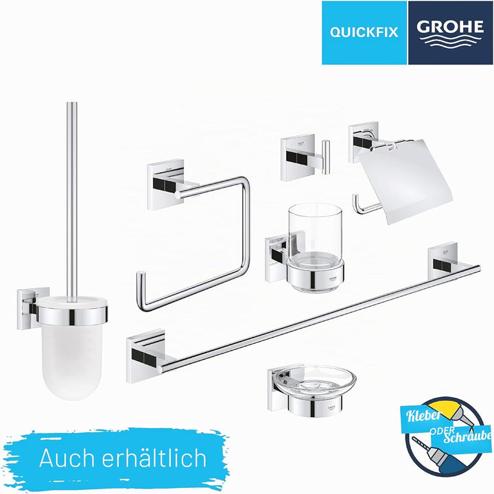 GROHE Start Cube - Glasablage (Stichmass: 380 mm, verdeckte Befestigung, Material: Glas/Material), s