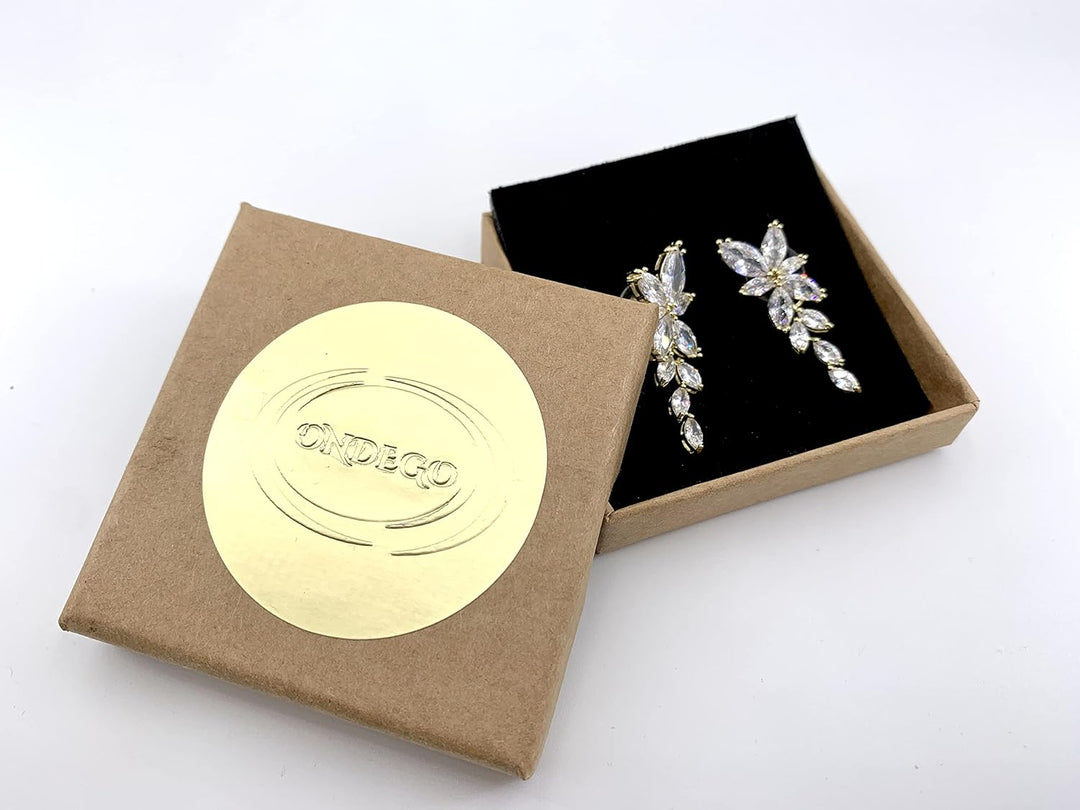 ONDEGO® ROSEGOLD Ohrringe Blatt Blätter Creolen Ohrstecker Brautschmuck Geschenk Weihnachtsgeschenk