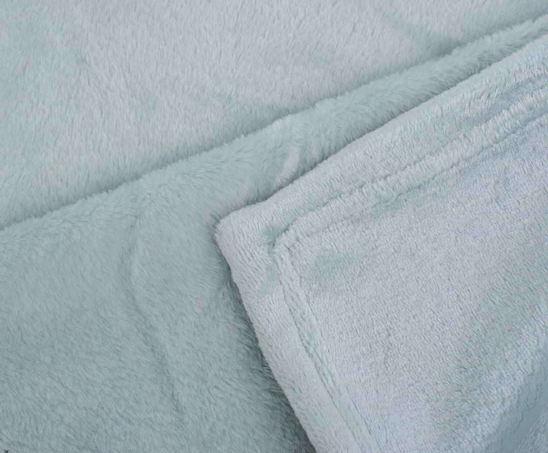 Gözze - Wohn- und Kuscheldecke, Memphis, Hohes Stoffgewicht 300 g/m², 180 x 220 cm - Aqua 180 x 220