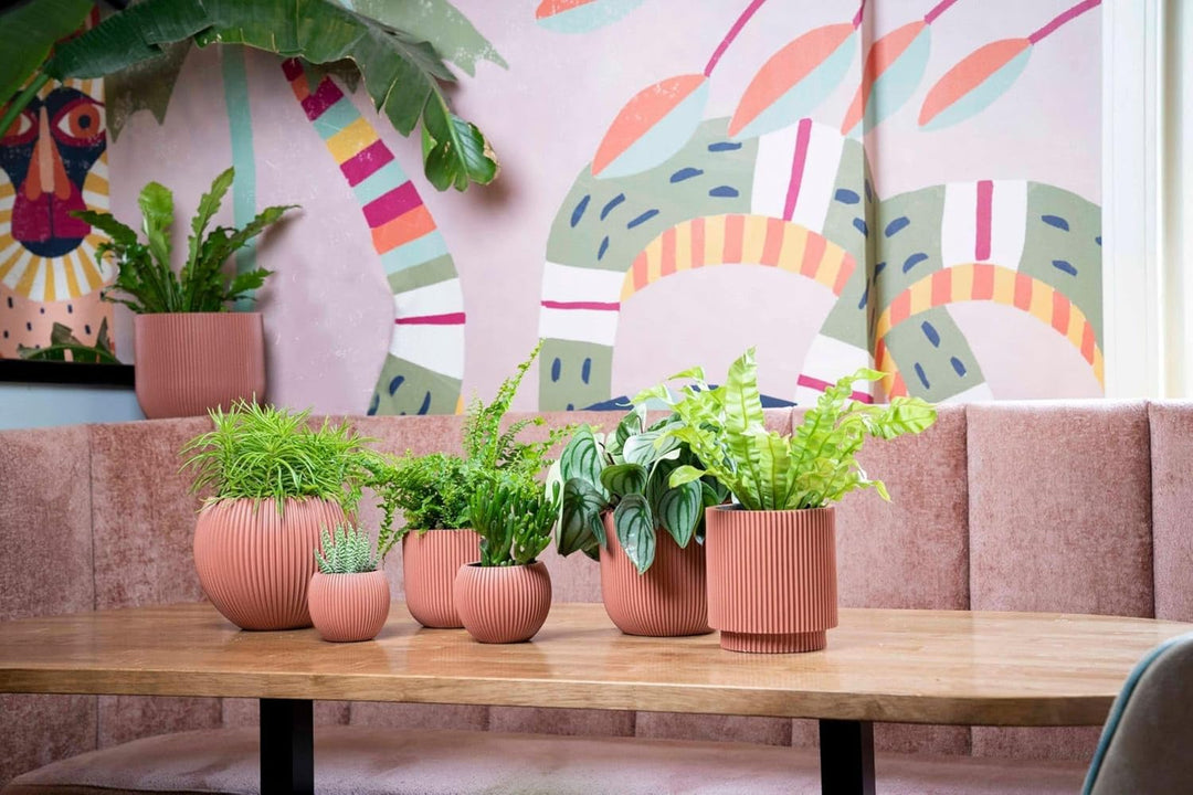 Capi Europe - Blumentopf Kugel Groove Colours - 24x21 - Beige - Öffnung Ø21 - Blumentopf für drinnen