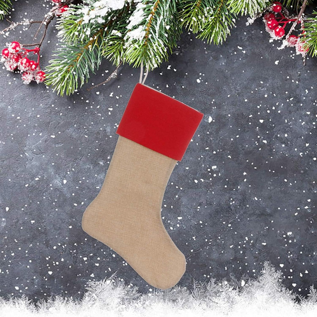 JiJiRuDU Sackleinen Weihnachtsstrumpf 6er Pack, Weihnachten hängende Taschen Weihnachtsfeiertagsstru