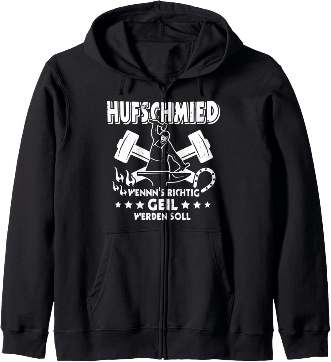Hufschmied Sprüche Schmiedezange Hufschmiedebock Schmieden Kapuzenjacke