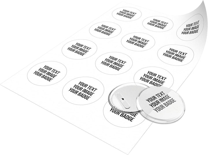 Buttons mit Kühlschrank-Magnet selber machen (56 mm, 50 Stück) – Ansteckbuttons Set mit A4-Buttonpap