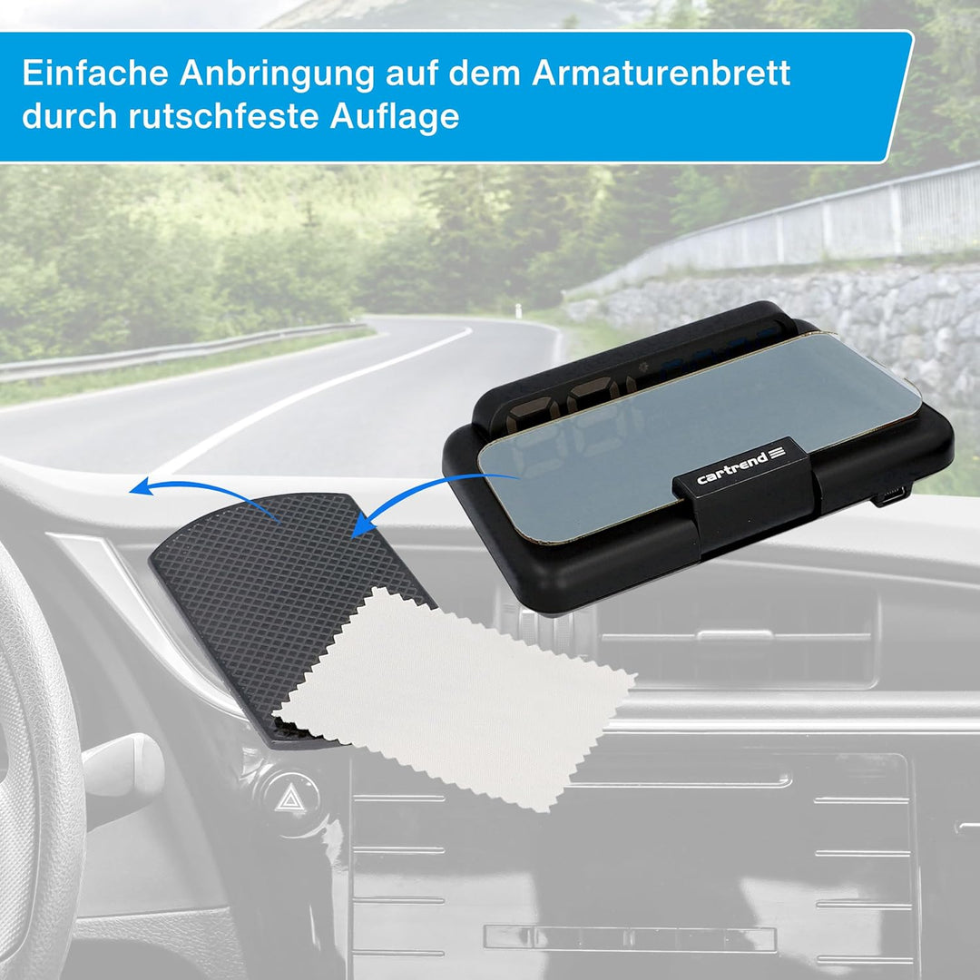 Cartrend 10632 Head Up OBD2 &amp; HUD Display Geschwindigkeitsmesser Auto Tachometer Wassertemperaturmes