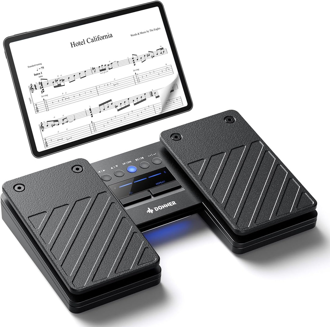 Donner Wireless Bluetooth Page Turner Pedal Bluetooth-Seitenumblätterer-Pedal für iPad-Tablets und S