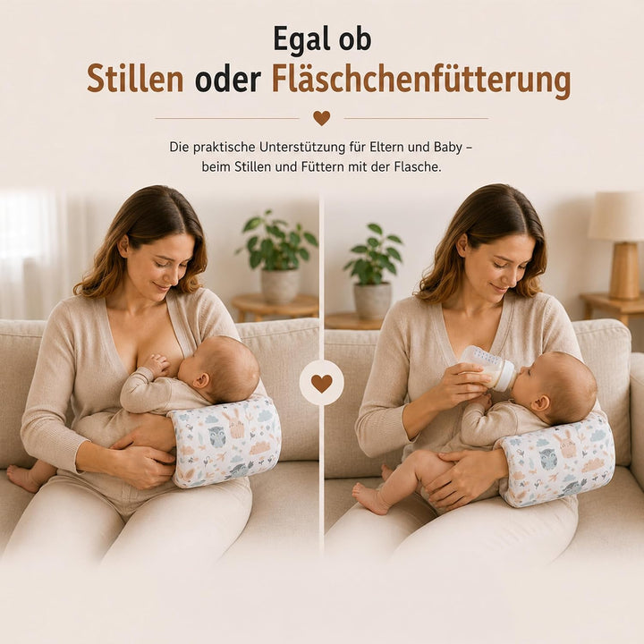Stillkissen klein Breastfeeding und Nursing Pillow für unterwegs 20 cm - Stillmuff Armkissen und Lag