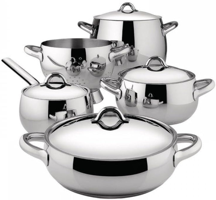 Alessi Mami Set Töpfe, Edelstahl, Silber, 24 cm