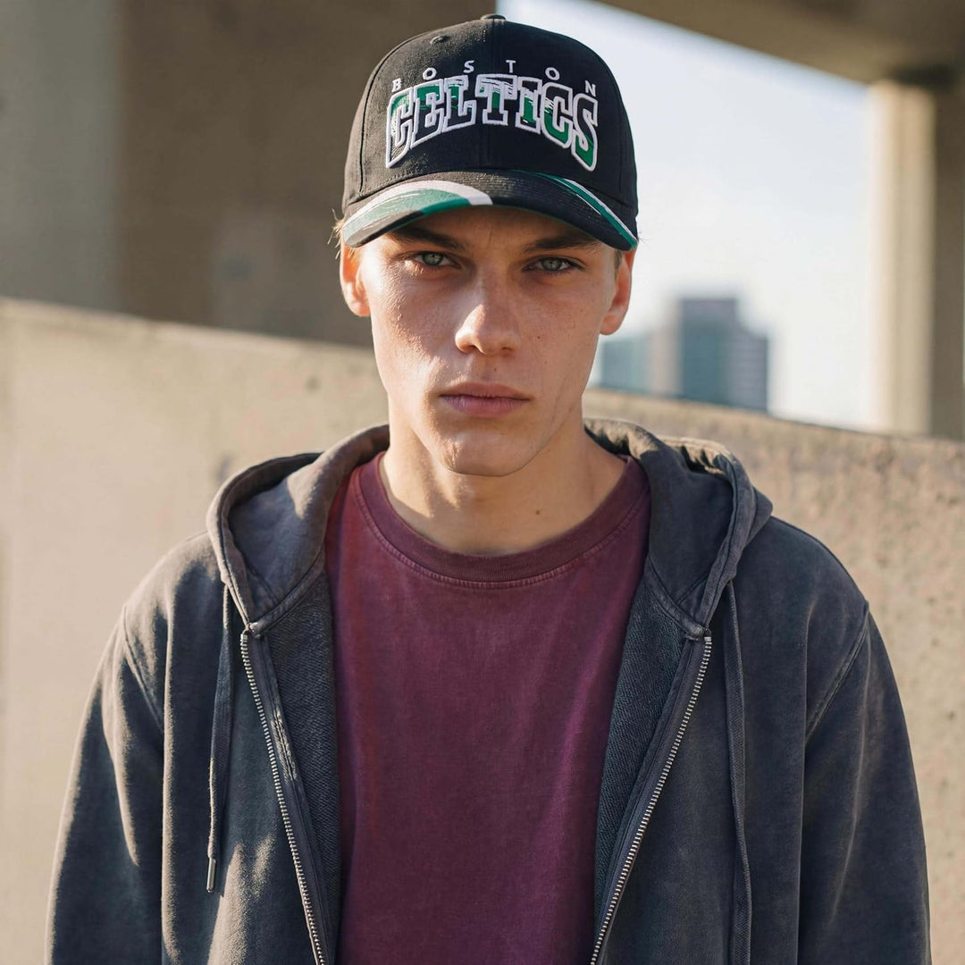 Mitchell &amp; Ness NBA Brushed Celtics Cap Basecap Baseballcap Snapback Curved Brim Boston Einheitsgrös