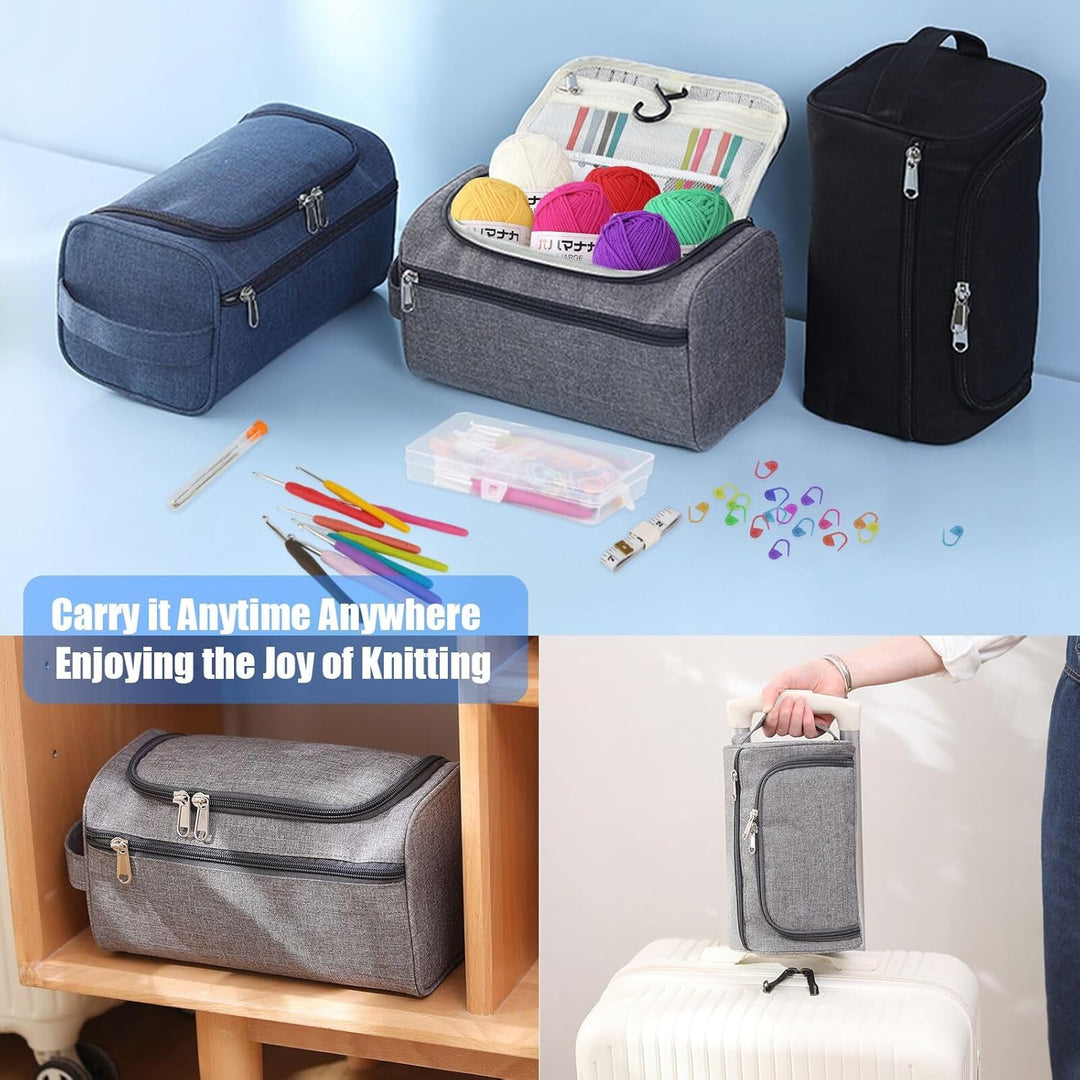 YINVA Beginners Häkelset für Anfänger Häkelnadel Set 15Pcsx25g Häkelgarn 2mm-8mm Ergonomische Häkeln