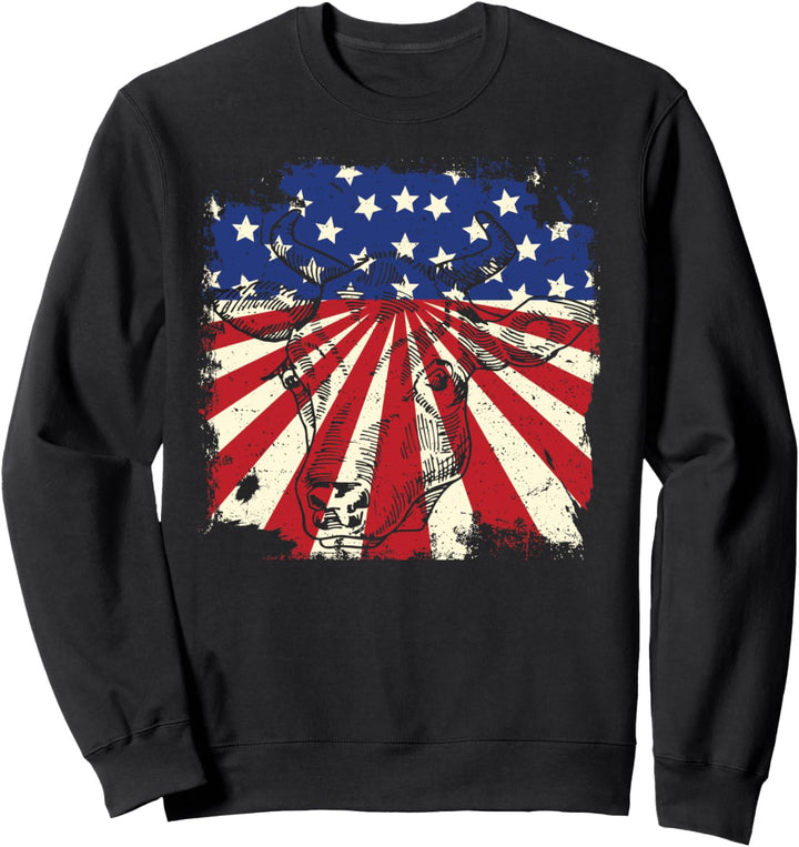 Vieh: American Flag Cattle Cow - Landwirt Sprüche Sweatshirt
