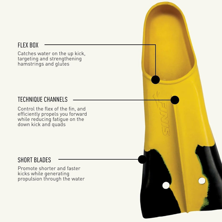 Finis Z2 Gold H Training Fins, Yellow/Black, M: 5.5-7/F: 6.5-8
