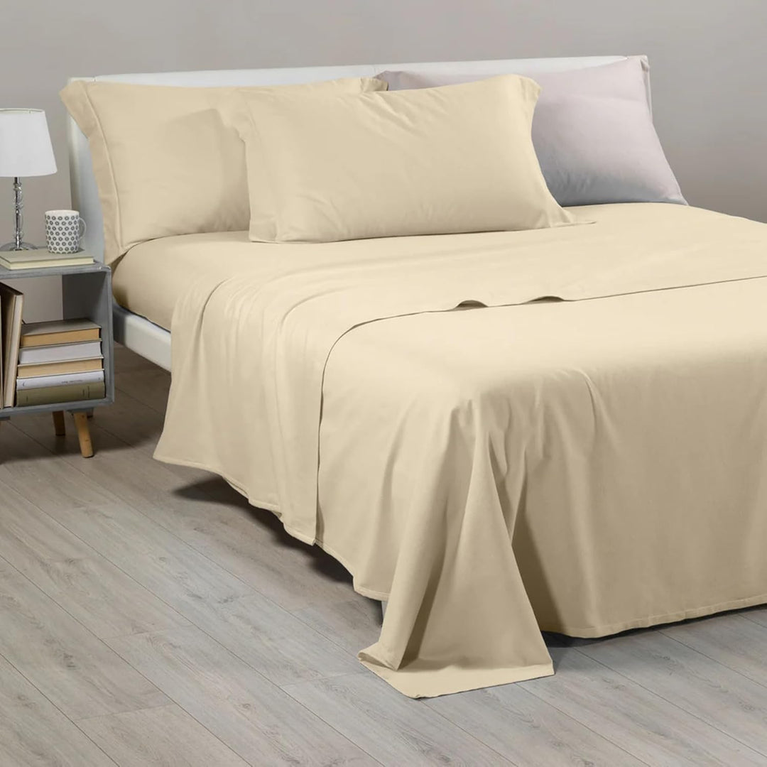 Caleffi - Bettwäsche-Set Einfarbig Flanell Einfarbig Einfarbig Elfenbein Einzelbett Elfenbein, Einze