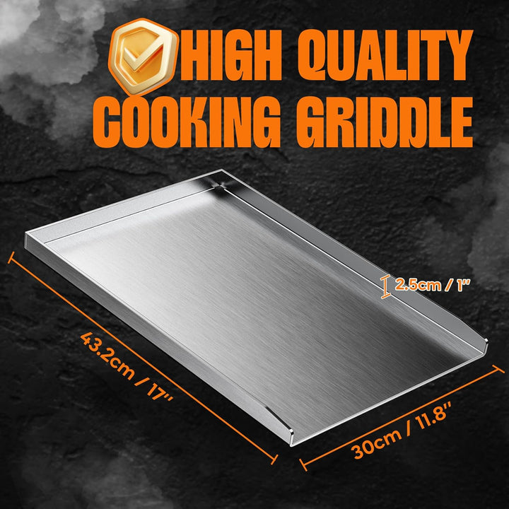 Onlyfire Edelstahl Grillplatte Plancha Kochplatte für Weber Spirit &amp; Genesis Gas Grill Modelle 44 x