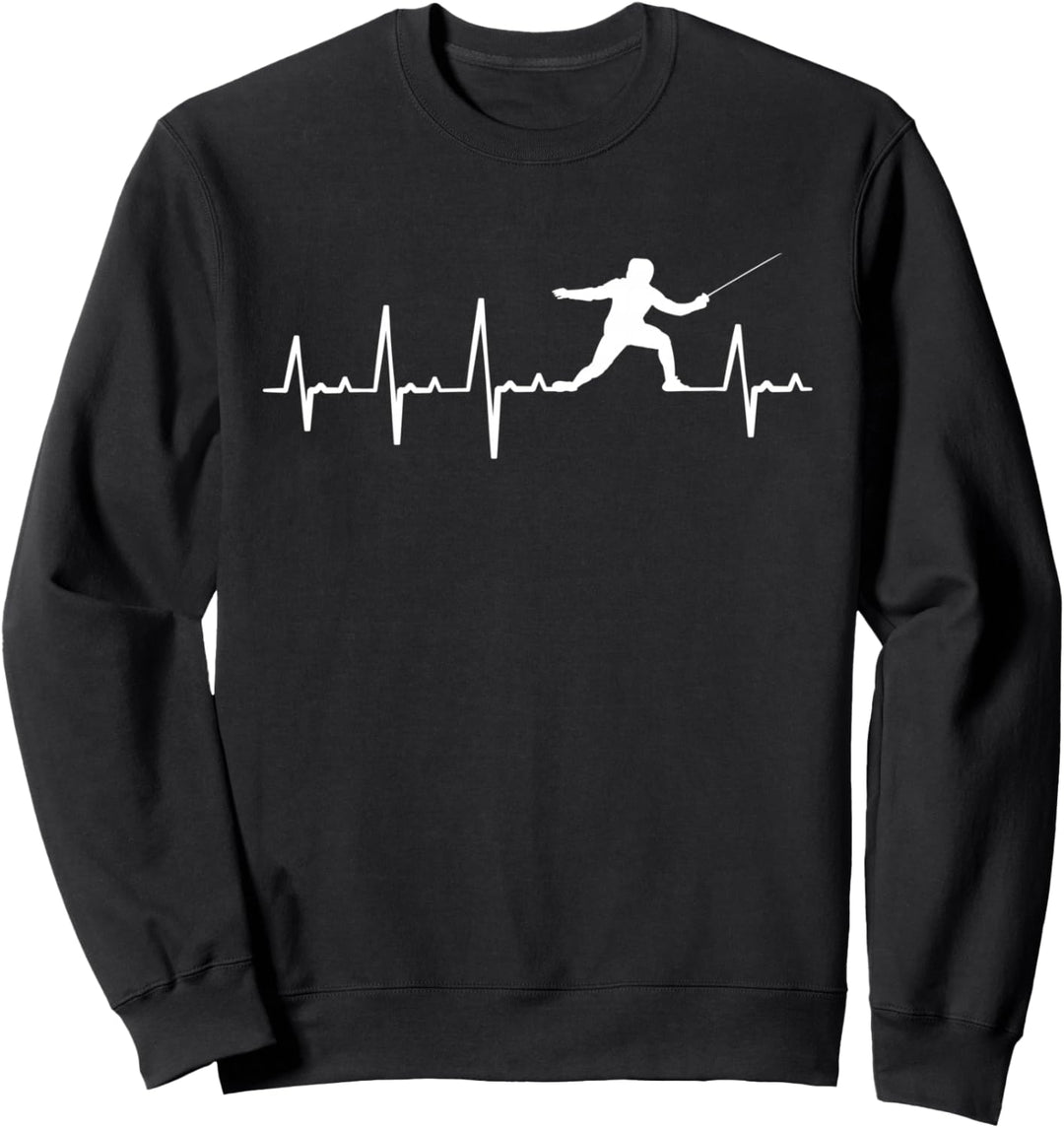 Fechten Herzschlag Degen Fechtmaske Fechtkampf Kampfsport Sweatshirt