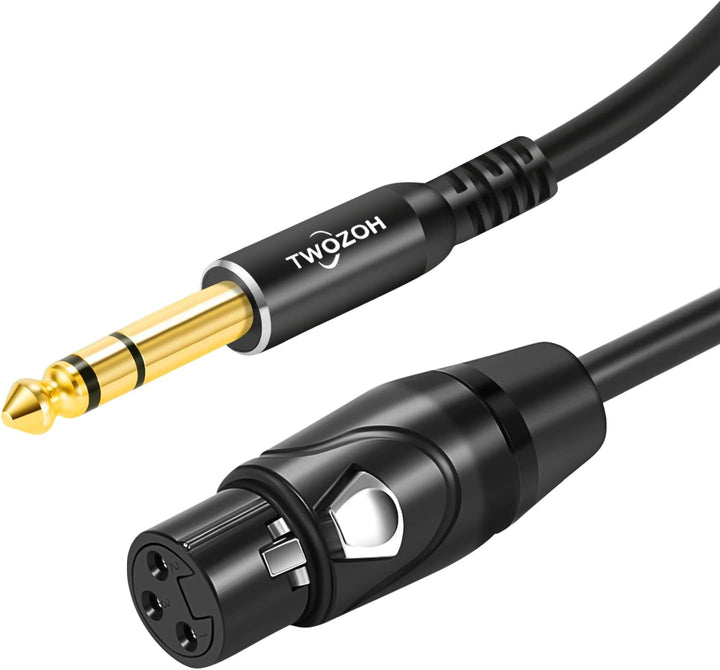 Twozoh XLR Buchse auf Klinke 6,35 mm(1/4") TRS Kabel 10M, Stereo XLR auf Klinke 6,3 Symmetrisch (Pro